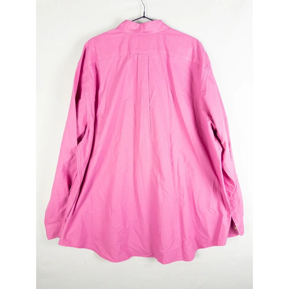 Ralph Lauren Button Down Shirt Mens 2XB Pink Long Sleeve Classic Preppy Old Mone